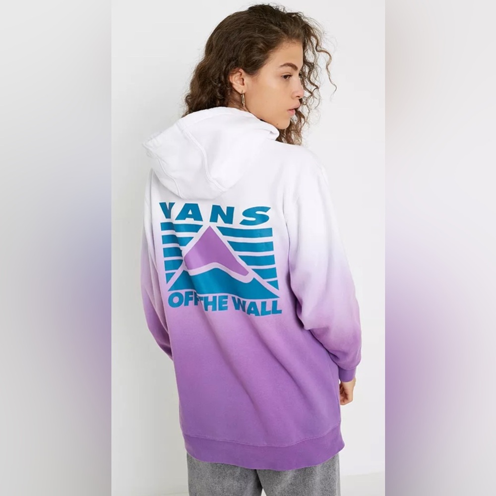 Women’s Vans Off the Wall Hi-Point Dip Dye Hoodie Purple White Size Large